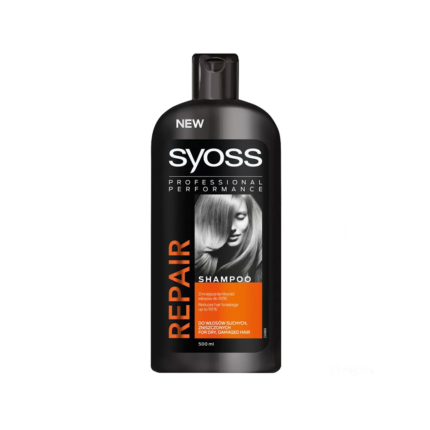 شامپو ترمیم کننده Syoss مدل Repair مناسب موهای خشک و آسیب دیده 500 میل