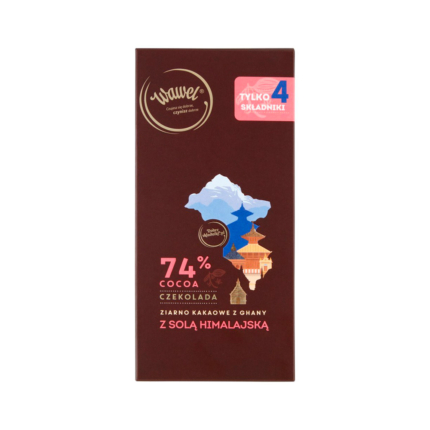 شکلات تلخ 74% Wawel با نمک هيماليا وزن 100 گرم