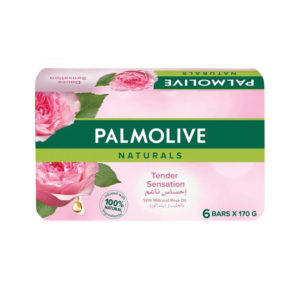 صابون Palmolive با عصاره گل رز و شیر بسته 6 عددی