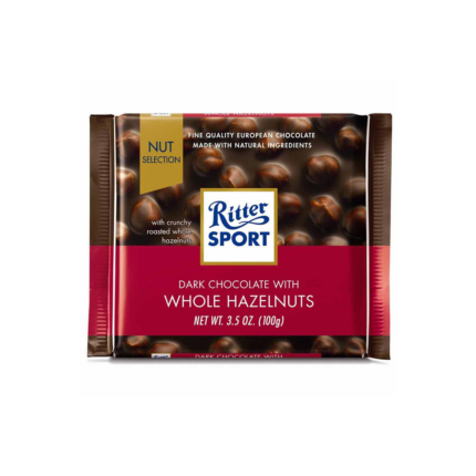 شکلات ریتر اسپرت مدل Dark Whole Hazelnuts وزن 100 گرم